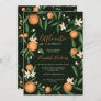 Botanical citrus orange little cutie green invitation