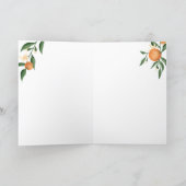 Botanical citrus orange little cutie pink thank you card (Inside)