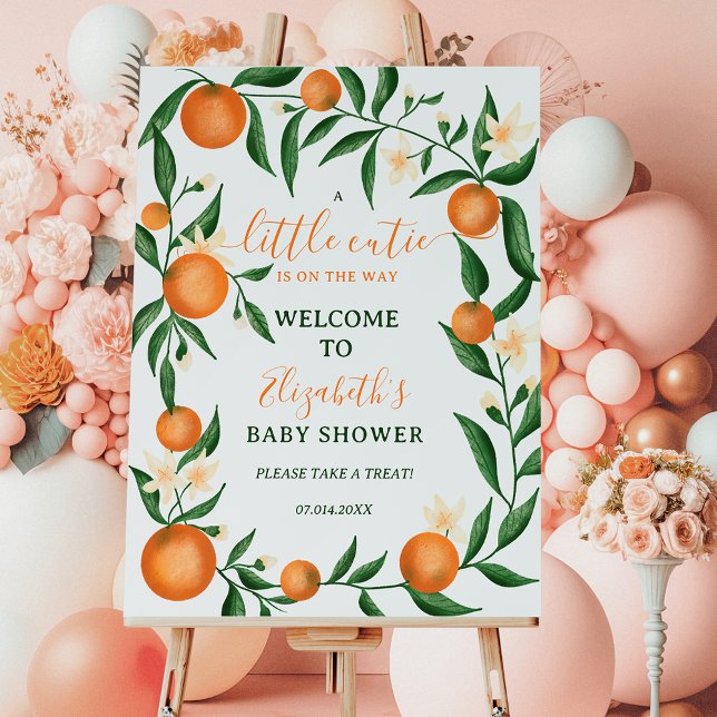 Botanical citrus orange little cutie welcome foam board (Botanical citrus orange little cutie welcome foam board)