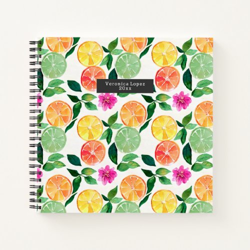 Botanical Citrus Watercolor Notebook