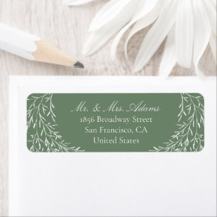 Botanical Classy Green Pre-Addressed Return Label