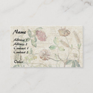 Botanical Clover Wildflower Flowers Business Cards