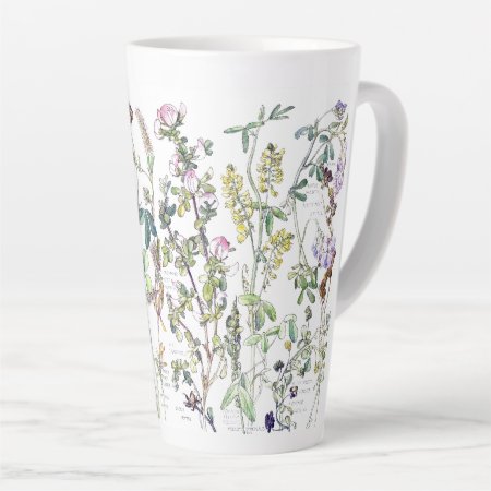 Botanical Clover Wildflower Flowers Latte Mug