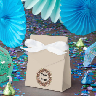 Botanical Coffee Bean Wreath Custom Logo Favor Boxes