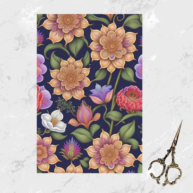 Botanical Colorful Flowers Artwork Tissue Paper (Creator Uploaded)