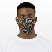 Botanical Colorful Snake Pattern Adult Cloth Face Mask (Worn)