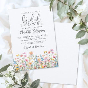 Botanical Colorful Wildflowers Bridal Shower Invitation