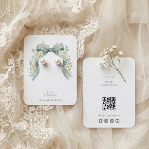 Botanical Coquette Bow Jewelry Display TMF26 Business Card