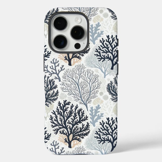 Botanical Coral Ocean Vibes Case-Mate iPhone Case (Back)