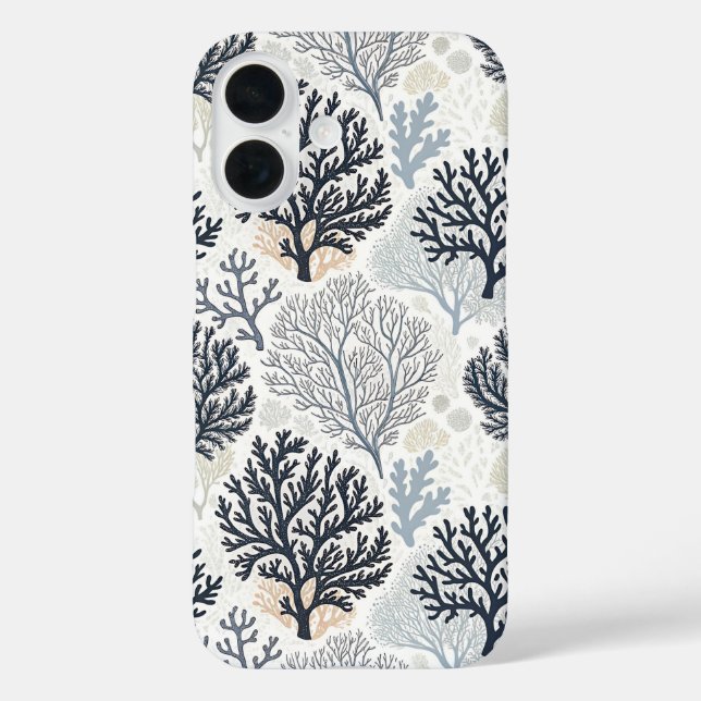 Botanical Coral Ocean Vibes Case-Mate iPhone Case (Back)