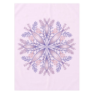 Botanical cottagecore boho floral line art pink tablecloth
