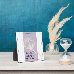 Botanical Cotton Plant Lavender Wedding Plaque