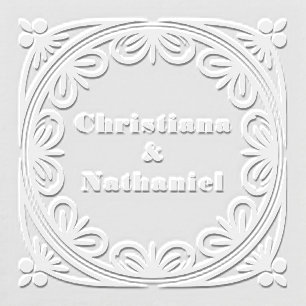 Botanical Couple's Name Wedding Stationery Embosser