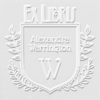 Botanical Crest Ex Libris Book Name Initial
