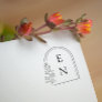 Botanical Crest Monogram | Personalized Wedding Rubber Stamp
