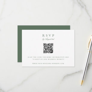Botanical Crest Monogram QR Code Wedding RSVP Card
