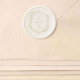 Botanical Crest Monogram Wax Seal Sticker