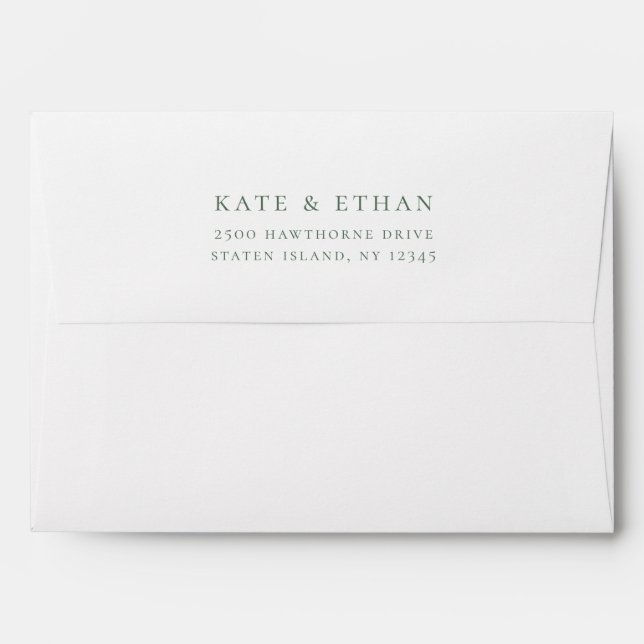 Botanical Crest Monogram Wedding Envelope (Back (Top Flap))