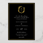Botanical Crest Monogram Wedding Foil Invitation<br><div class="desc">Botanical Crest Monogram Wedding Invitation.</div>