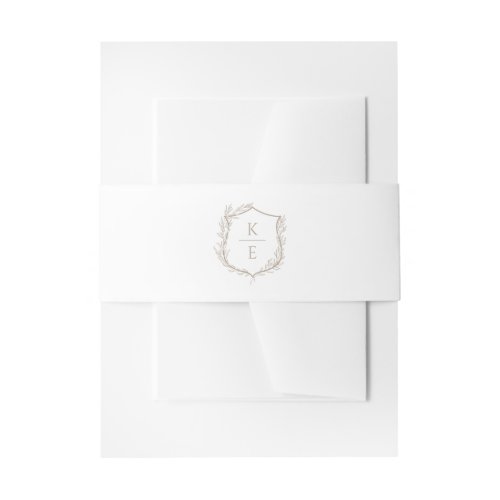 Botanical Crest Monogram Wedding Invitation Belly Band