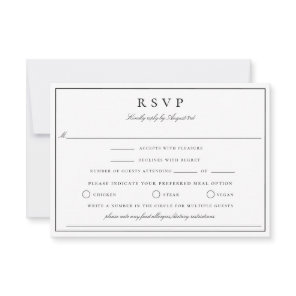 Botanical Crest Monogram Wedding RSVP Card