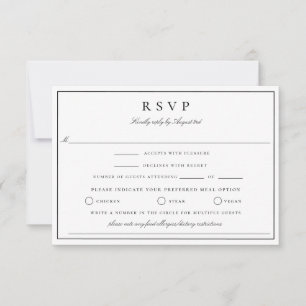 Botanical Crest Monogram Wedding RSVP Card
