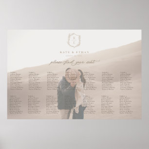 Botanical Crest Photo Wedding Seating Chart