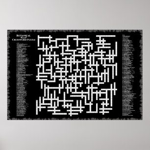 Botanical Crossword 156 plants to find Funny Giant Poster