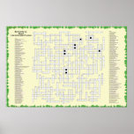 Botanical Crossword 156 plants to find Funny Giant Poster