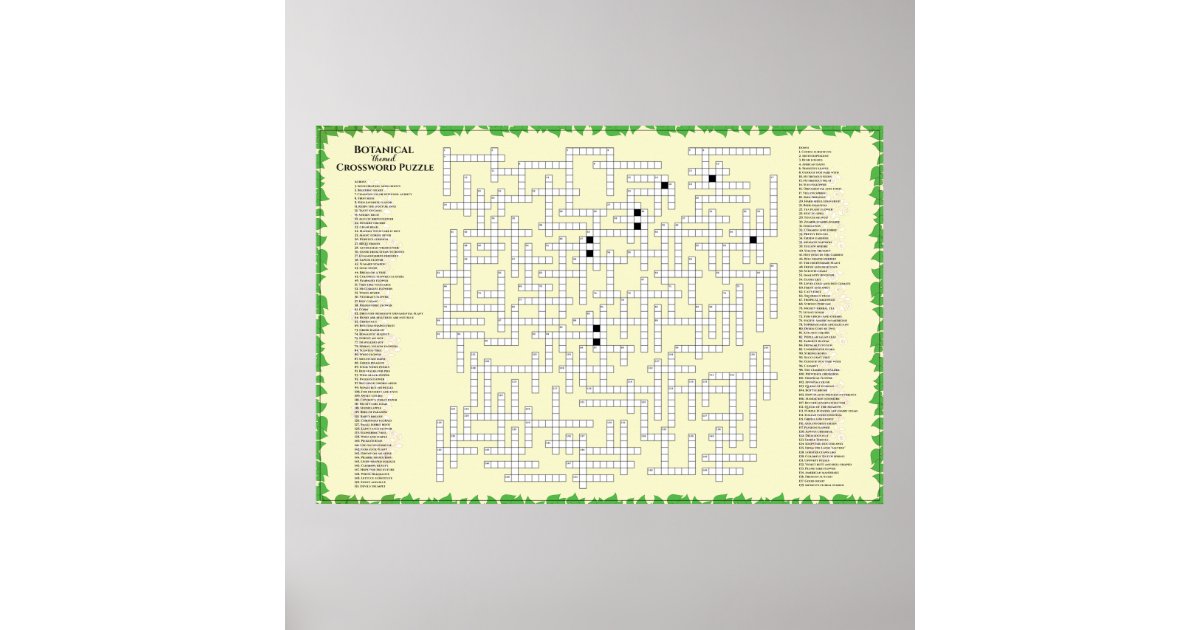 Botanical Crossword 156 plants to find Funny Giant Poster Zazzle