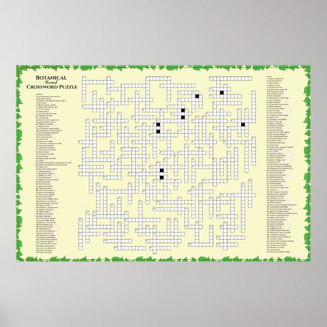 Botanical Crossword 156 plants to find Funny Giant Poster (Front)