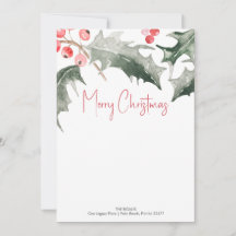 Botanical Custom Christmas Stationery Notecards
