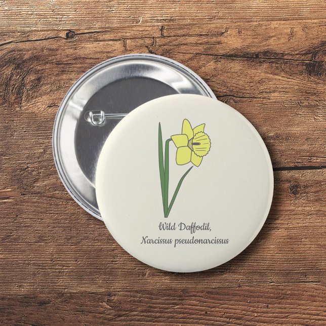 Botanical Daffodil Pastel Flower  Button (Botanical Daffodil Button)