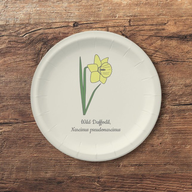 Botanical Daffodil Pastel Flower  Paper Plates (Botanical Daffodil Paper Plates)