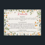 Botanical Daffodils Daisy Peony Flowers Wedding Enclosure Card<br><div class="desc">Beautiful invitations and stationery for special occasions and festivals are available in both physical and digital formats. We can extend any design into matching items such as RSVP cards,  labels,  envelopes,  and more. Customization is available upon request. Looking forward to hearing from you!</div>