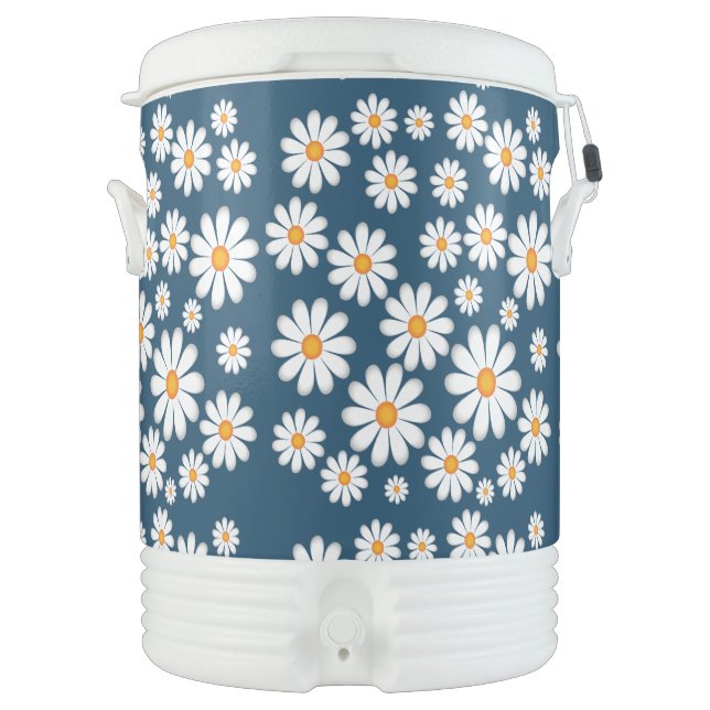  Botanical Daisy Flower  Beverage Cooler (Front)