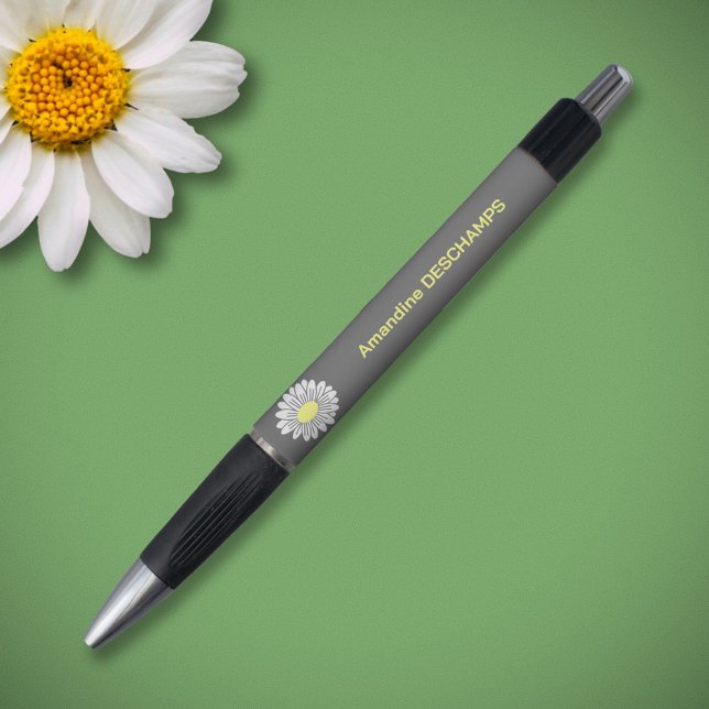 Botanical Daisy Flower Gray Pen (Daisy Flower Gray Pen)