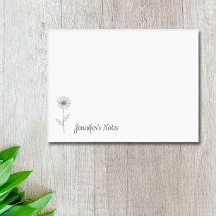 Botanical Daisy Line Art Flower Post-it Notes