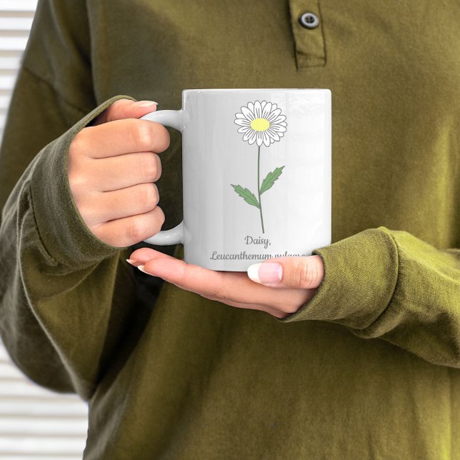 Botanical Daisy Pastel Flower Coffee Mug (Daisy Flower Mug)