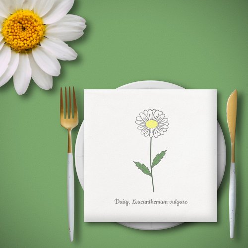 Botanical Daisy Pastel Flower  Napkins