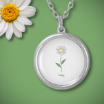 Botanical Daisy Pastel Flower  Necklace<br><div class="desc">A Necklace with a botanical daisy flower illustration in pastel colors (Leucanthemum vulgare) and a customizable text: perfect for a birthday gift. Daisy is the April birth flower and is symbolic meanings of kindness,  purity,  innocence,  joy and cheerfulness.</div>