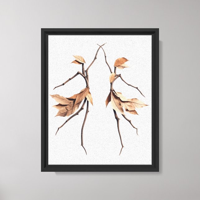 Botanical Dancing Couple Silhouette Wall Art: Twig Canvas Print (Front)