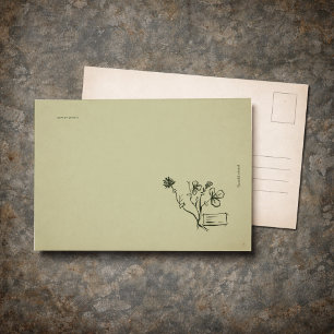 Botanical Dark Academia Garden Reader Gift Postcard