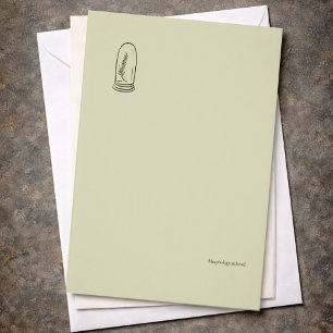 Botanical Dark Academia Minimalist Garden Reader G Letterhead