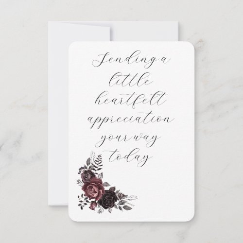 Botanical dark and moody gothic thank you cards