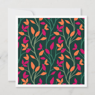 Botanical Dark Green Leaves Elegant Note Card