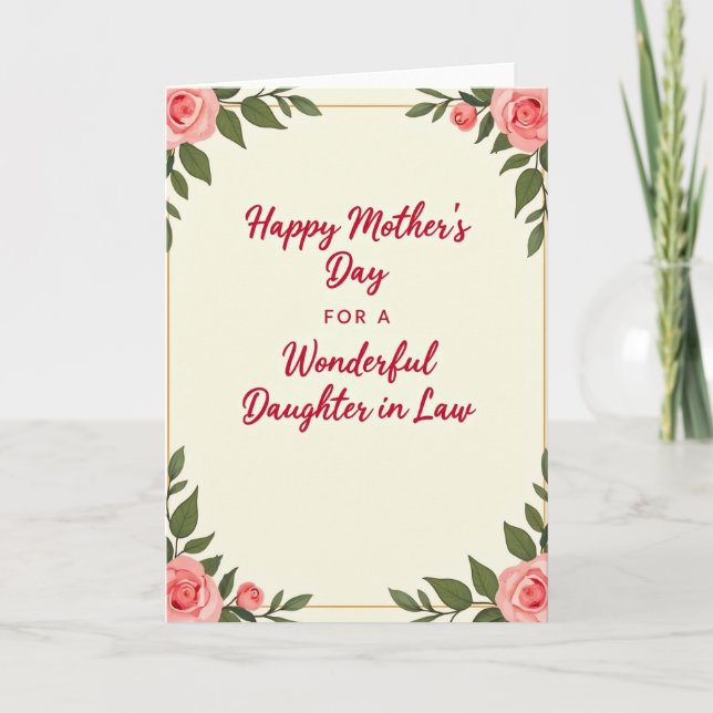 Botanical Daughter In Law Card (Front)