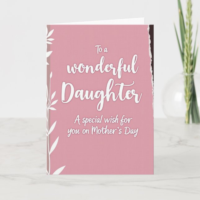 Botanical Daughter Mothers Day Card (Front)