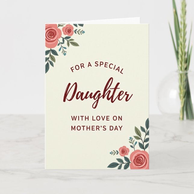 Botanical Daughters Day Design Card (Front)