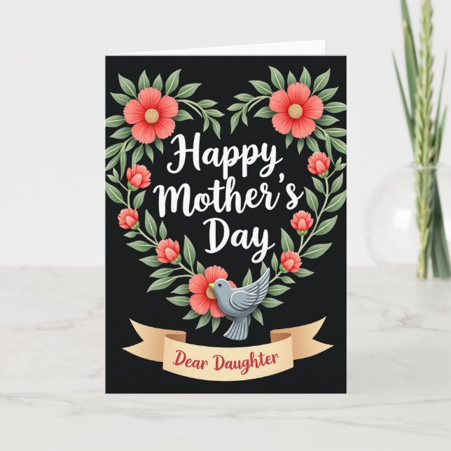 Botanical Dear Daughter Card (Front)